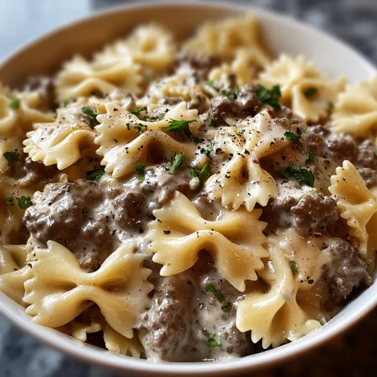 Creamy Beef and Bowtie Pasta Recipe