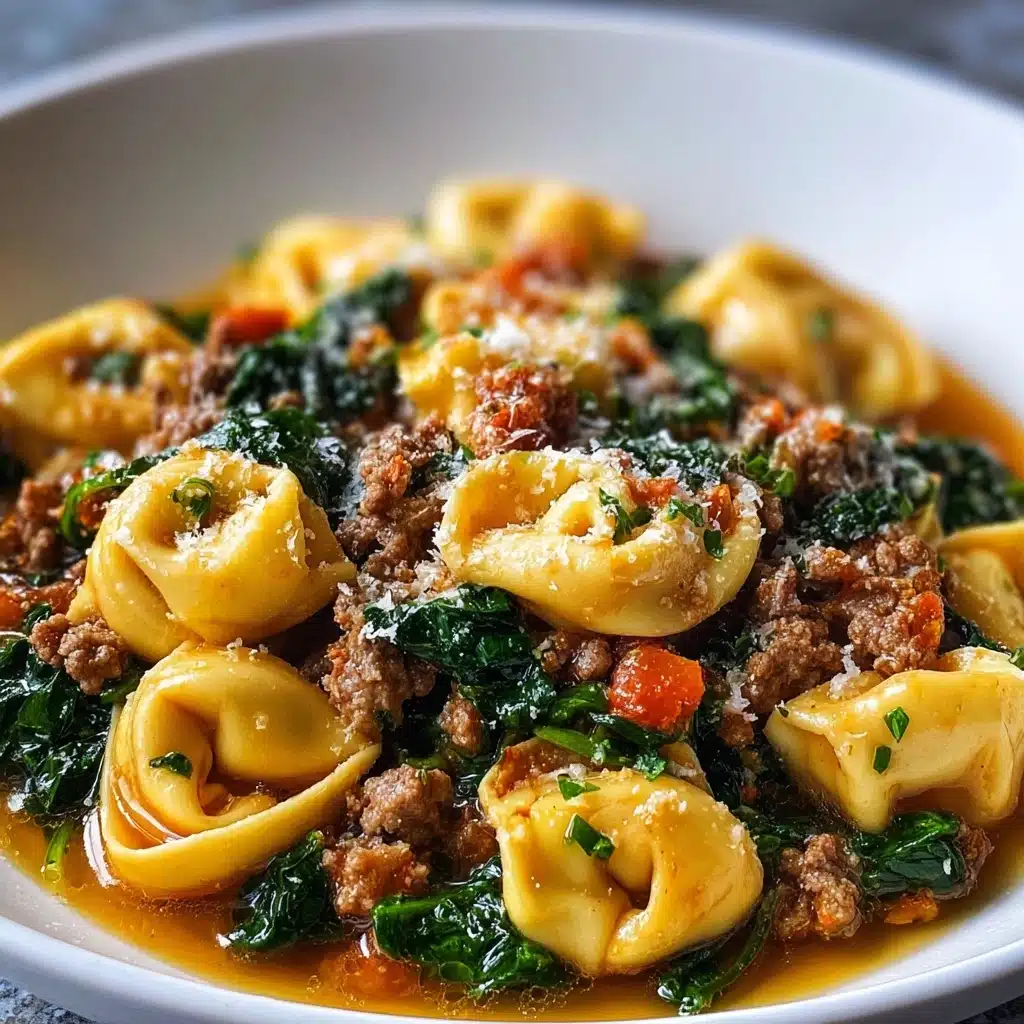 Garlic Butter Beef and Spinach Tortellini Recipe - Recipe Image