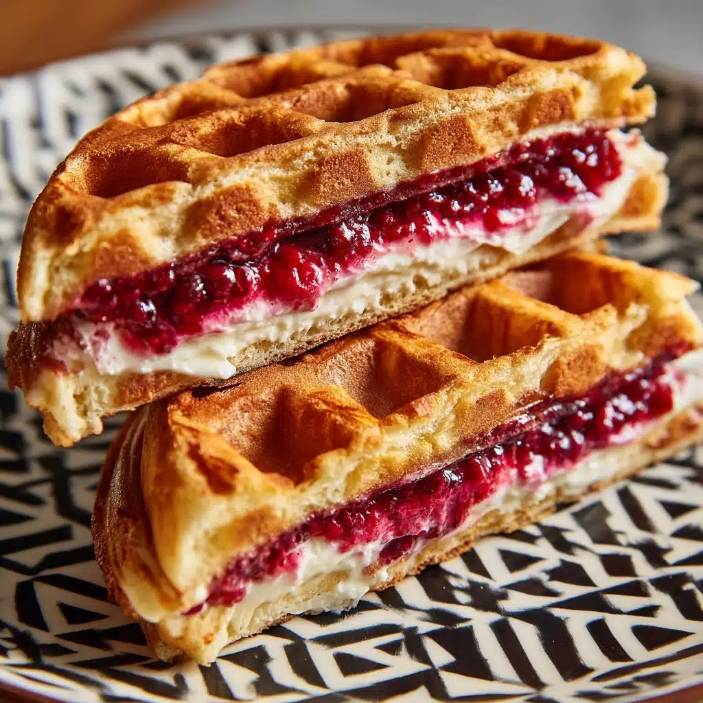 Sweet Frozen Waffle Grilled Breakfast Cheese Sandwich Recipe - Recipe Image