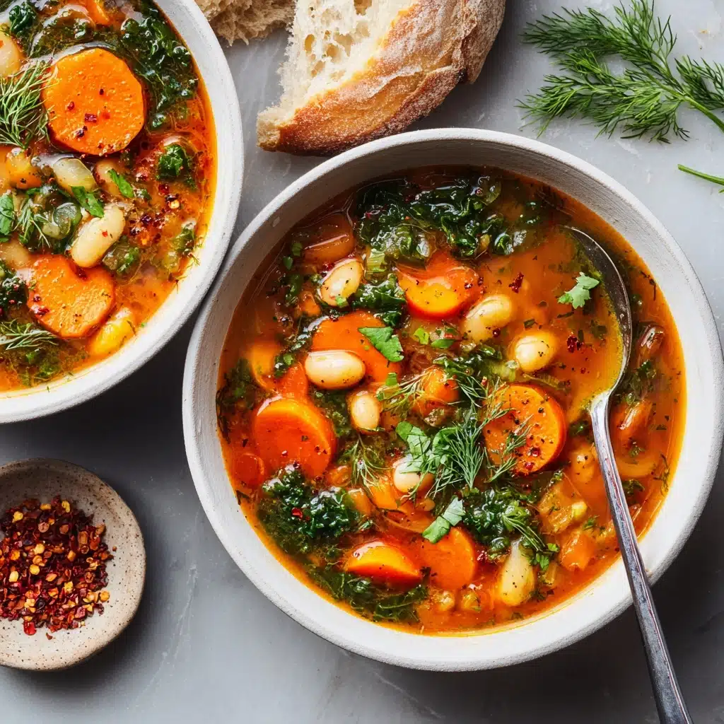 Mediterranean White Bean Soup with Spinach and Fresh Herbs Recipe - Recipe Image