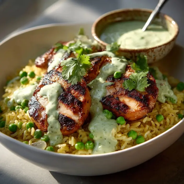 Peruvian Chicken and Rice with Green Sauce Recipe
