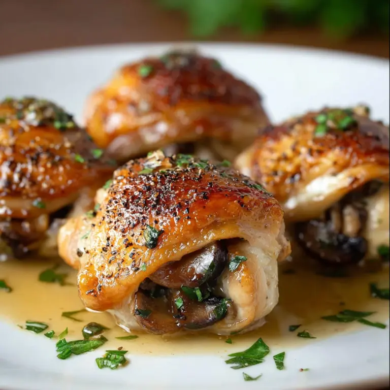Baked Mushroom Stuffed Chicken Thighs Recipe