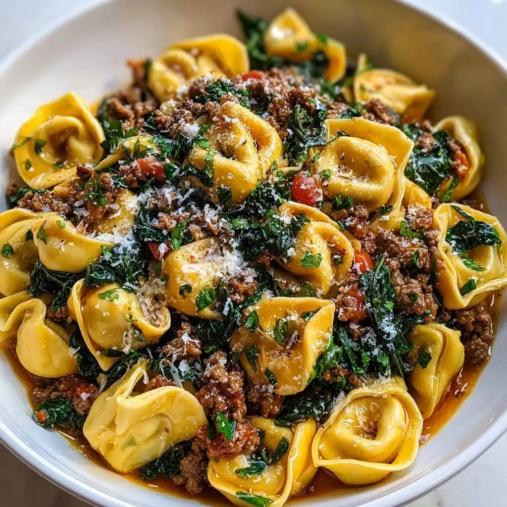 Garlic Butter Beef and Spinach Tortellini Recipe