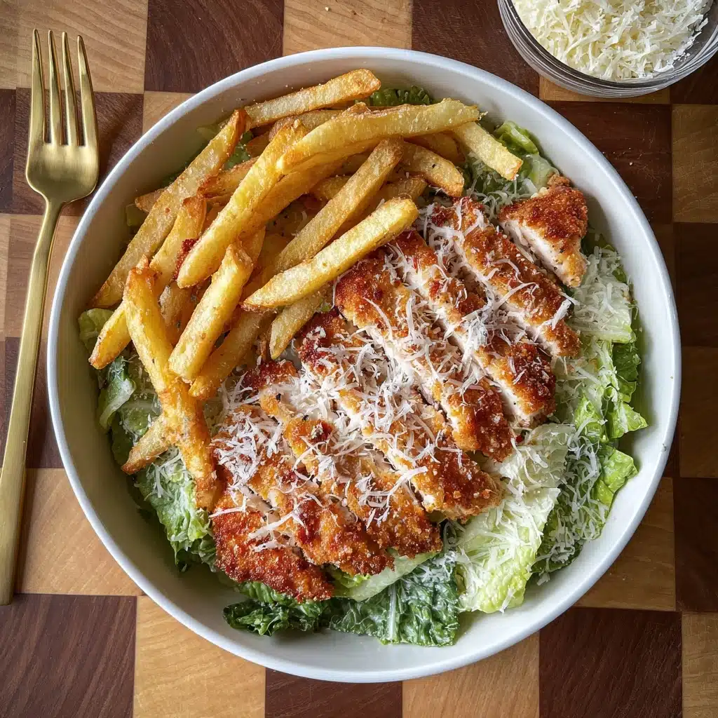 Healthy Chicken Caesar Salad with Fries Recipe