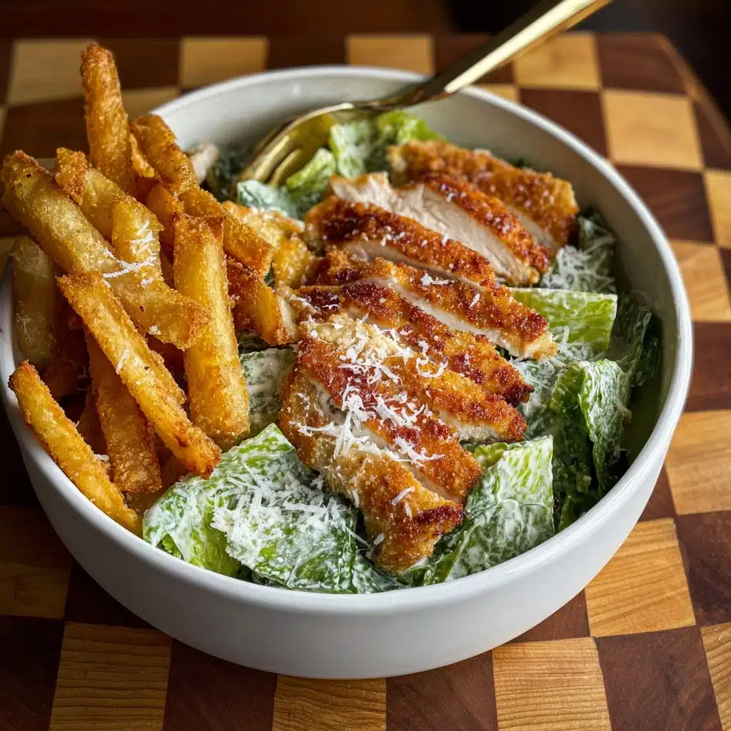 Healthy Chicken Caesar Salad with Fries Recipe - Recipe Image