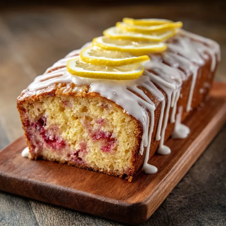 Lemon Rhubarb Loaf with Glaze Recipe