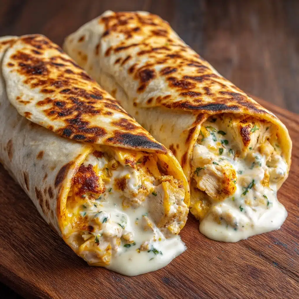 Cheesy Garlic Chicken Wraps Recipe - Recipe Image
