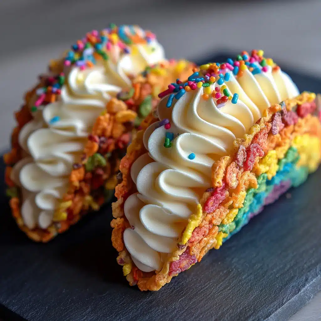 Fruity Pebbles Cheesecake Tacos Recipe - Recipe Image
