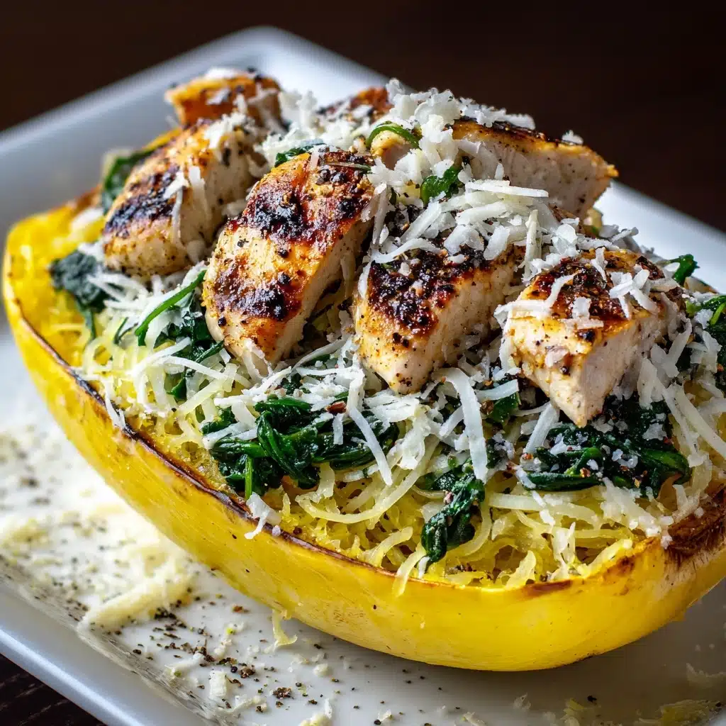 paghetti Squash with Chicken and Spinach Recipe