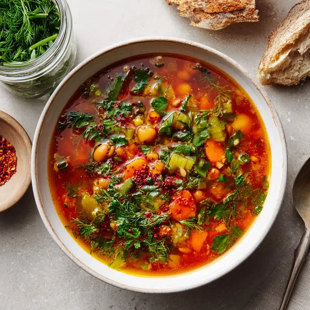 Mediterranean White Bean Soup with Spinach and Fresh Herbs Recipe - Recipe Image