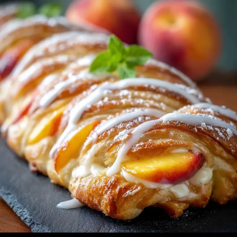 Peach Cream Cheese Braided Danish Recipe