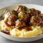Slow Cooker Salisbury Steak Meatballs (Frozen Meatballs) Recipe