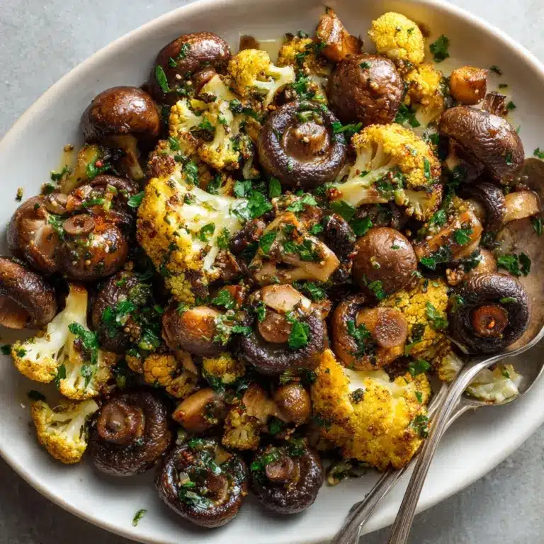 Garlic Mushrooms Cauliflower Skillet Recipe