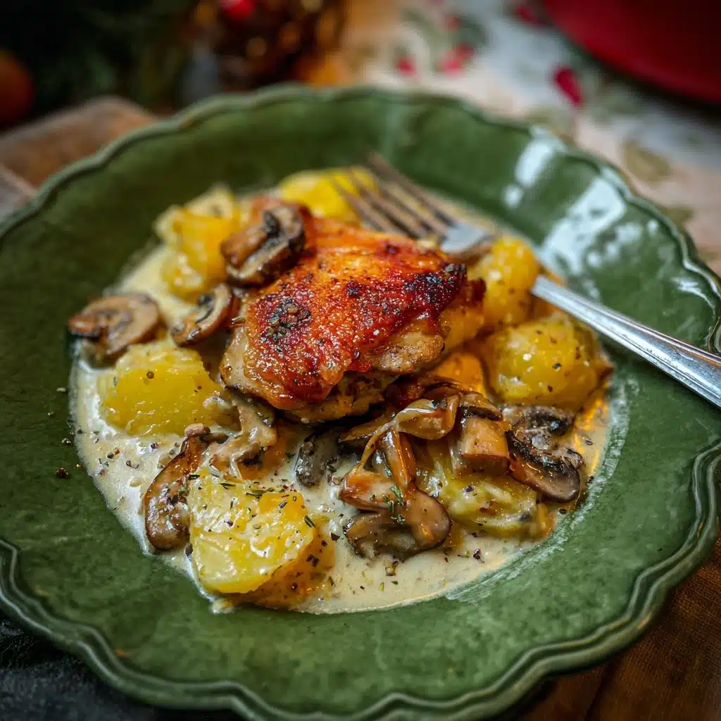 Herb Roasted Chicken in Creamy White Wine Sauce Recipe - Recipe Image