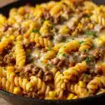 Loaded Cheddar Ranch Beef and Sweet Corn Rotini Bake Recipe