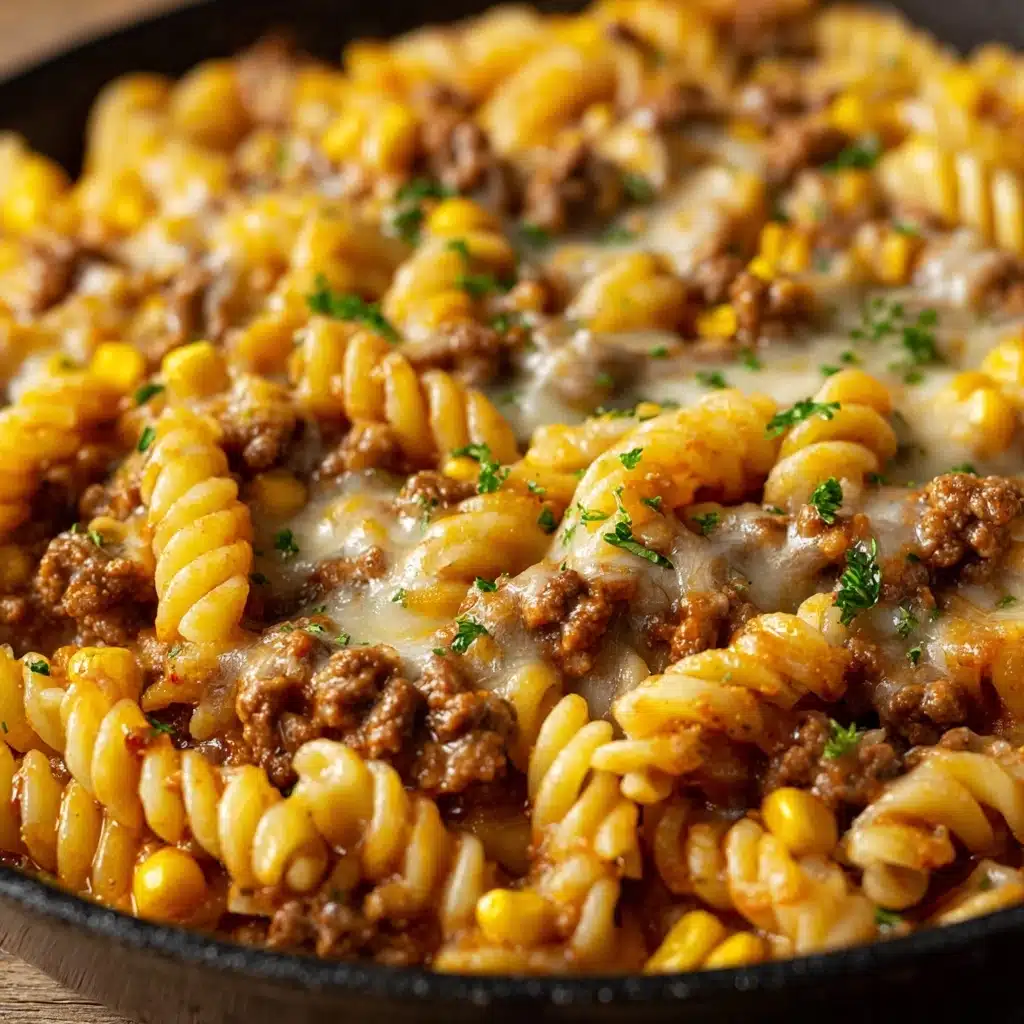 Loaded Cheddar Ranch Beef and Sweet Corn Rotini Bake Recipe - Recipe Image