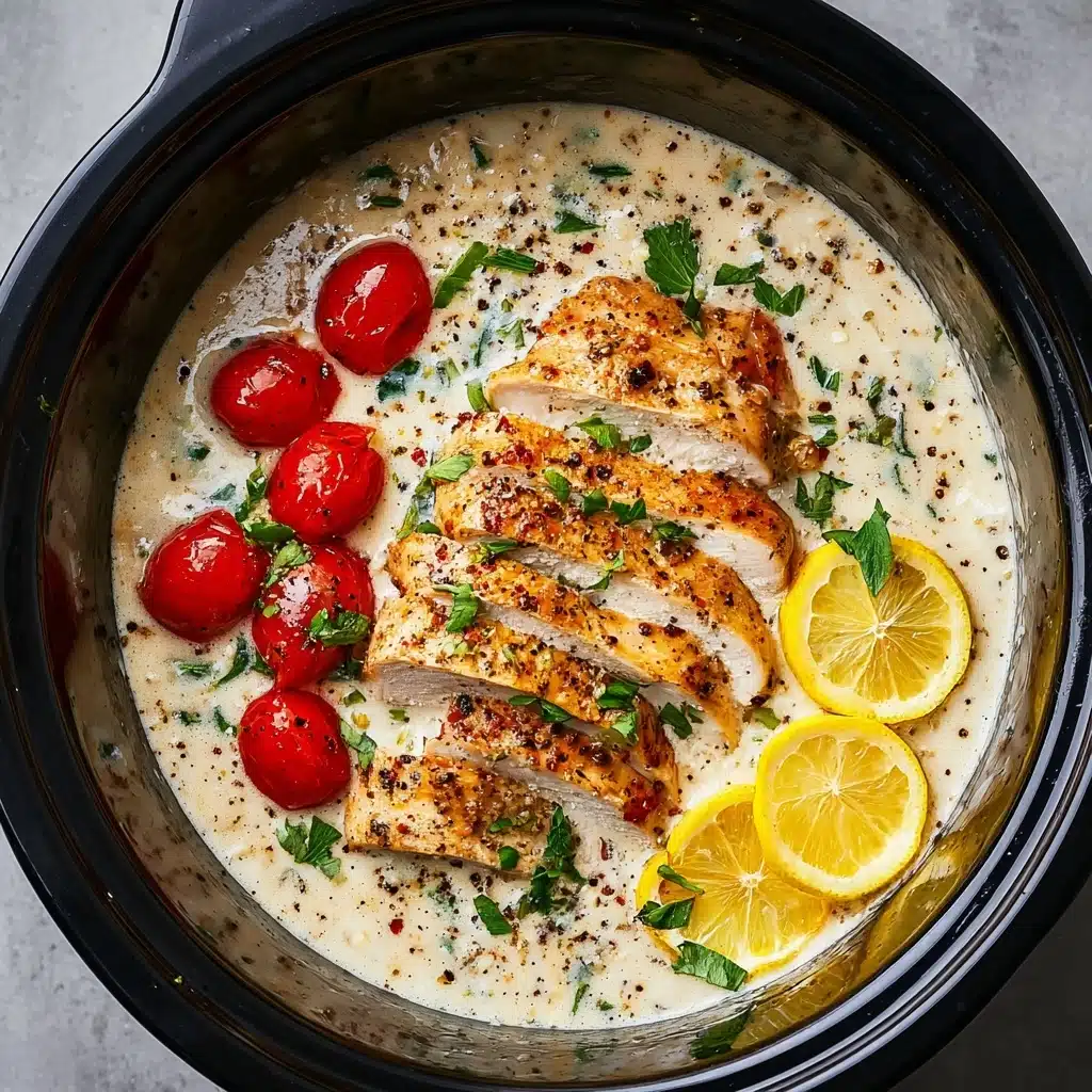 Crockpot Creamy Garlic Parmesan Chicken Recipe - Recipe Image