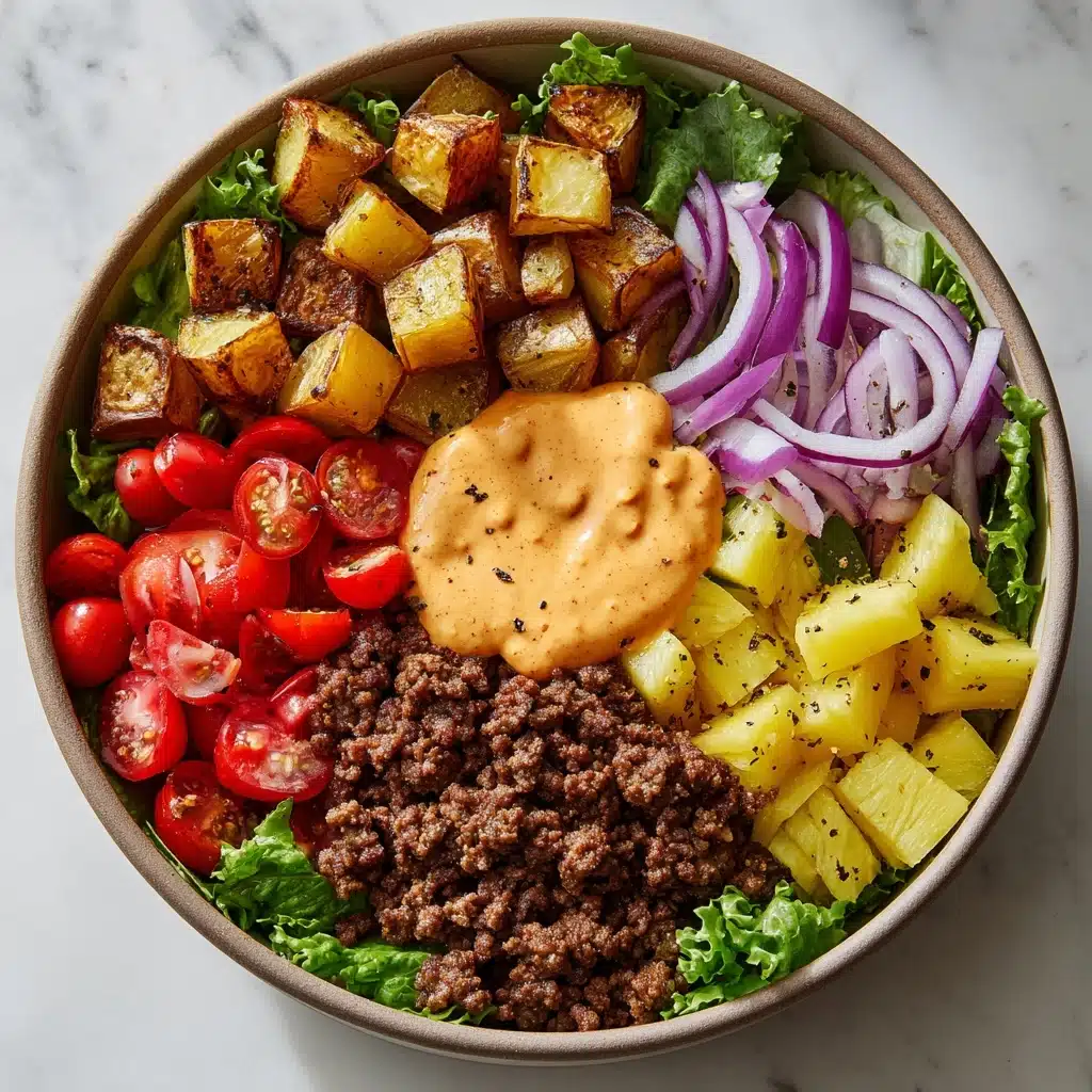 Fully Loaded Burger Bowl Recipe - Recipe Image