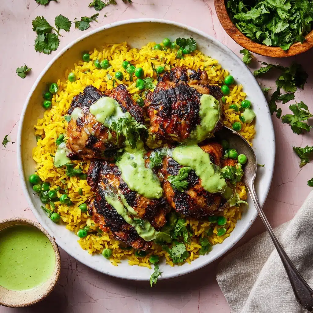 Peruvian Chicken and Rice with Green Sauce Recipe - Recipe Image