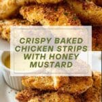 Baked Breaded Chicken Strips with Honey Mustard Dip Recipe