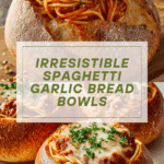 Spaghetti Garlic Bread Bowls Recipe