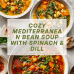Mediterranean White Bean Soup with Spinach and Fresh Herbs Recipe