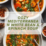 Mediterranean White Bean Soup with Spinach and Fresh Herbs Recipe