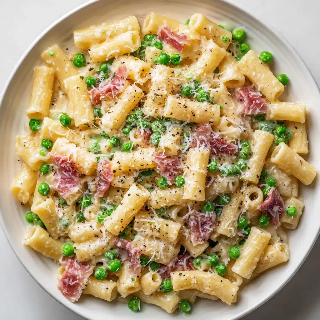 Prosciutto Pasta with Peas and Parmesan Cheese Recipe