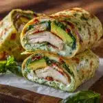 Pesto Chicken and Avocado Bacon Salad Wraps Recipe