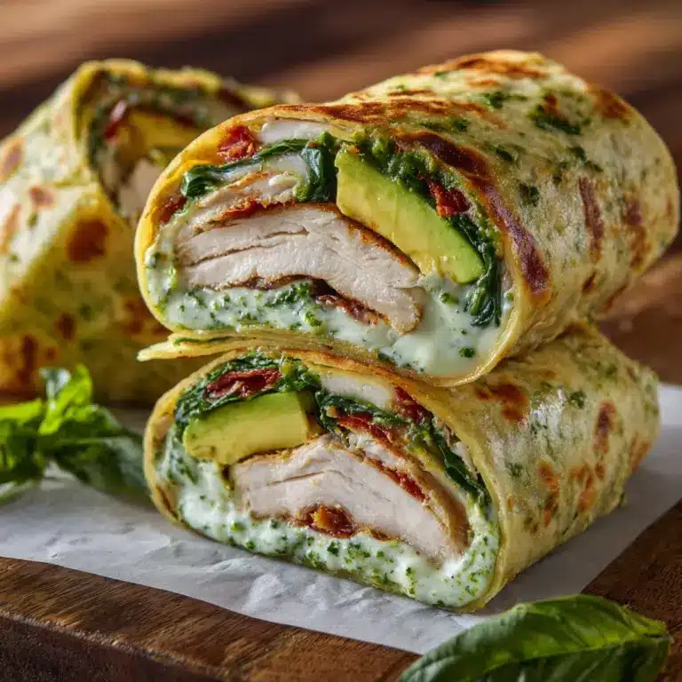 Pesto Chicken and Avocado Bacon Salad Wraps Recipe