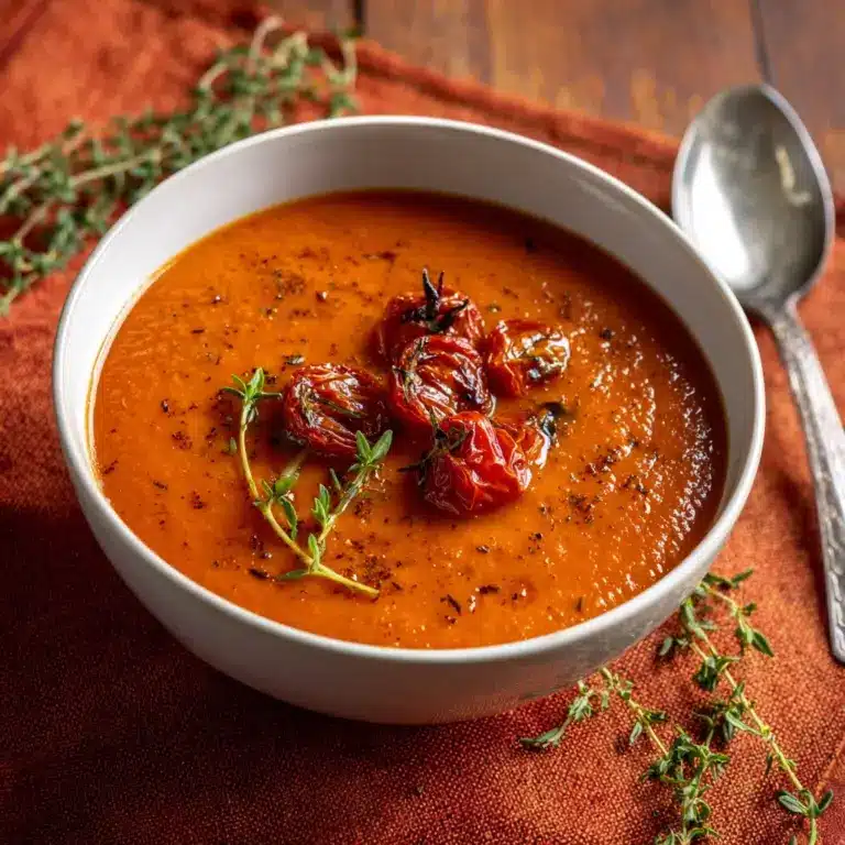 Creamy Roasted Garlic Tomato Soup Recipe