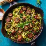 Keto Creamy Tuscan Zucchini Noodles with Sausage Recipe