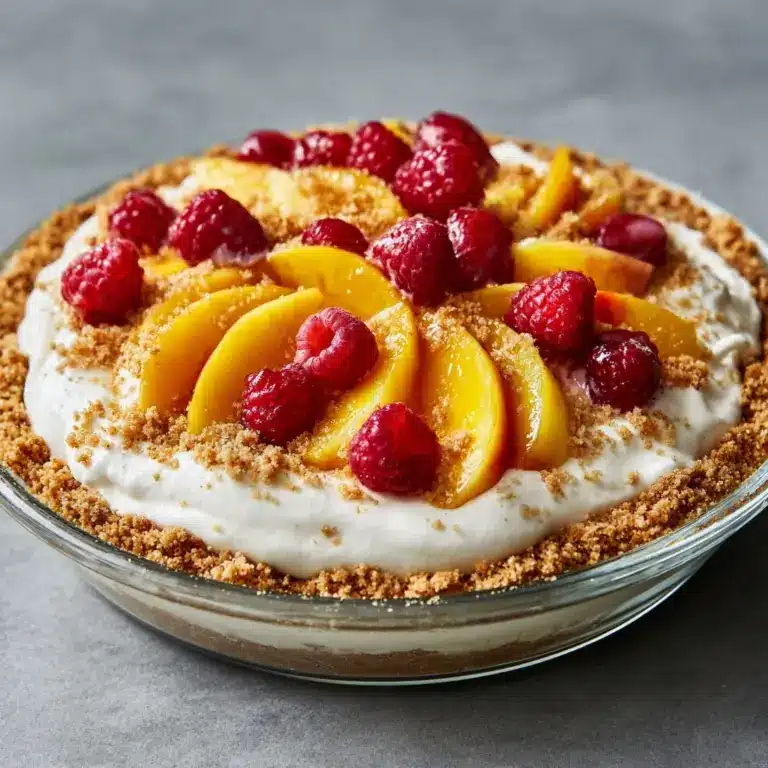Peaches and Cream Pretzel Pie Recipe