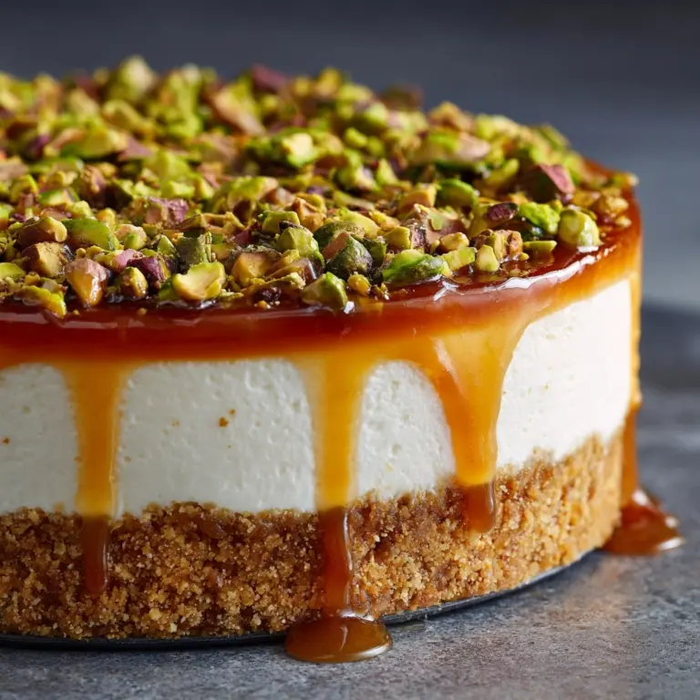 Honey Pistachio Baklava Cheesecake Recipe