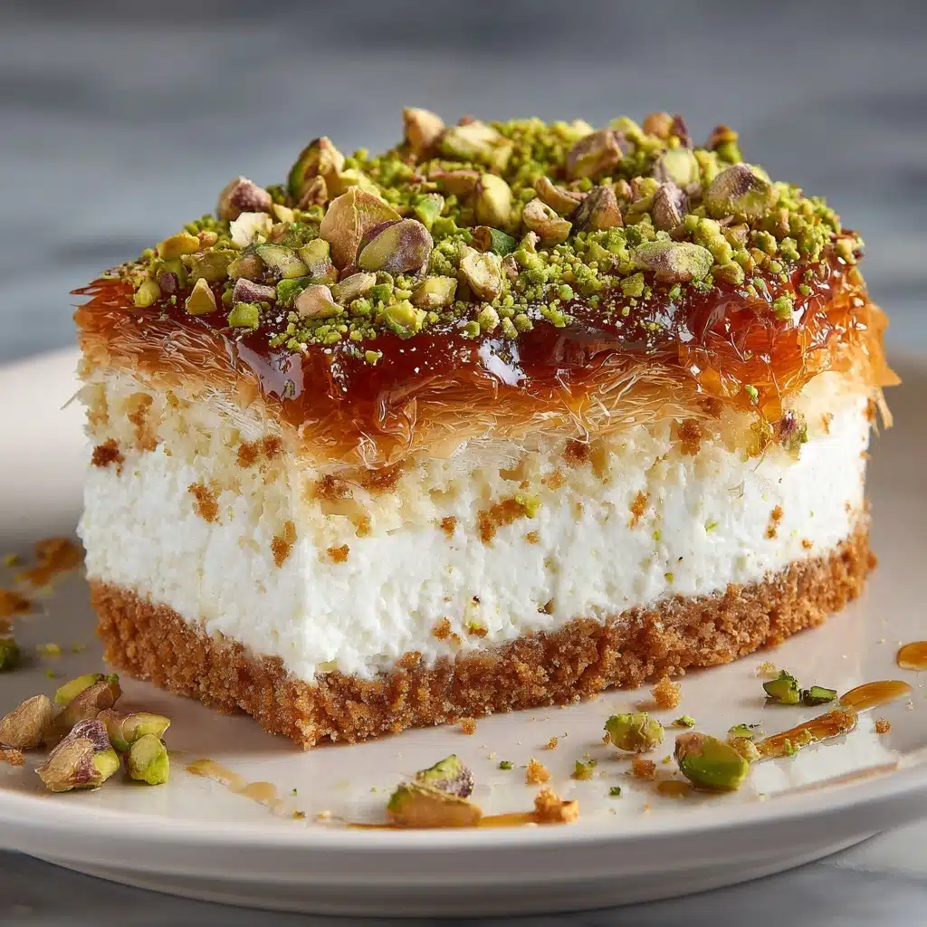 Honey Pistachio Baklava Cheesecake Recipe - Recipe Image