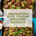 Keto Creamy Tuscan Zucchini Noodles with Sausage Recipe