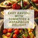 Ravioli with Tomatoes, Asparagus, Garlic, and Herbs Recipe