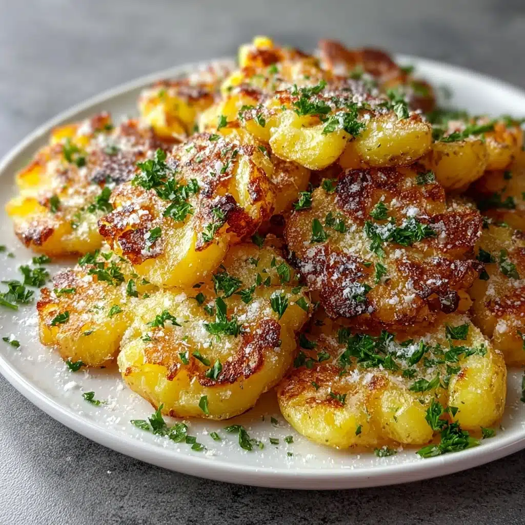 Crispy Garlic Parmesan Smashed Potatoes Recipe