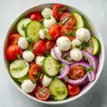 Fresh Cucumber Tomato Mozzarella Salad with Balsamic Recipe
