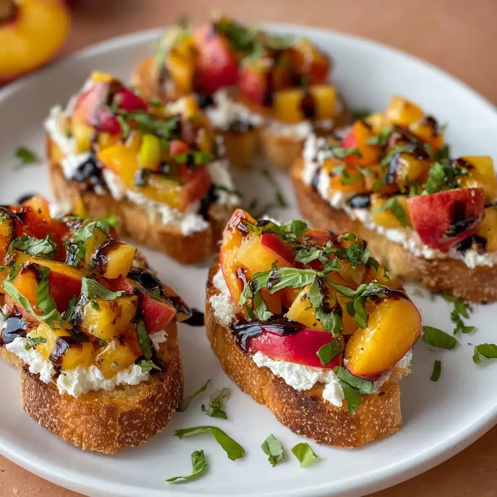 Quick Peach Bruschetta with Whipped Ricotta Recipe