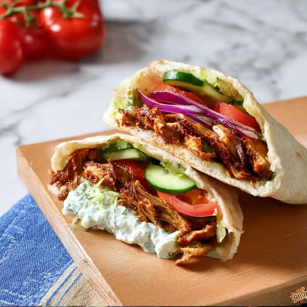 Authentic Greek Chicken Gyros Recipe with Tzatziki Sauce Recipe - Recipe Image