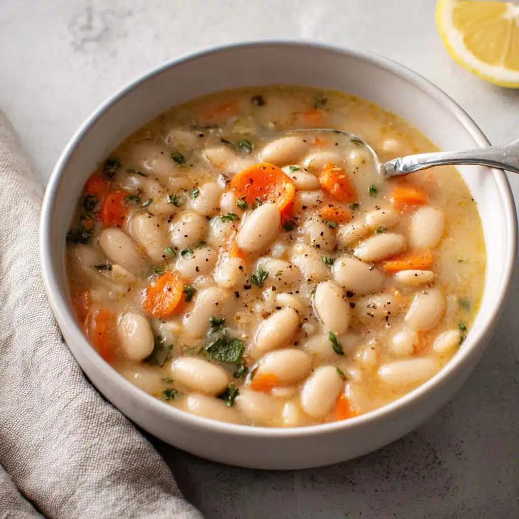 Greek White Bean Soup With Garlic & Lemon Recipe - Recipe Image