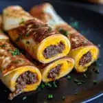Easy Garlic Butter Beef Cheeseburger Rollups Recipe