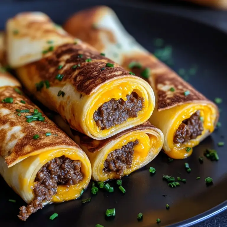 Easy Garlic Butter Beef Cheeseburger Rollups Recipe