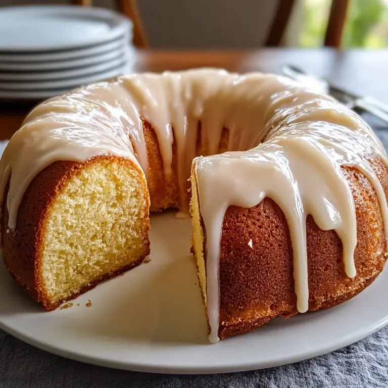 Vanilla Buttermilk Pound Cake with Cream Cheese Glaze Recipe