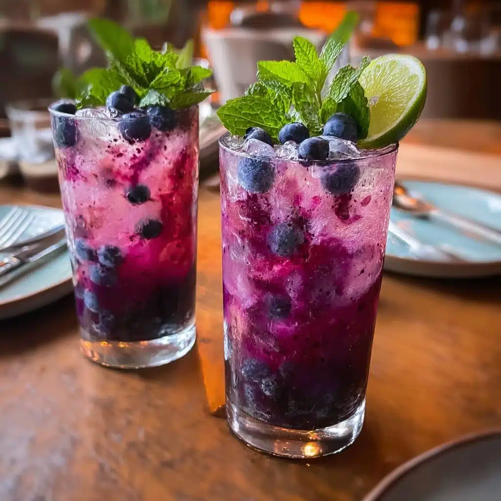 Blueberry Basil Lemon Lavender Mocktail Recipe - Recipe Image