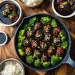 Sticky Mongolian Meatballs and Broccoli Recipe