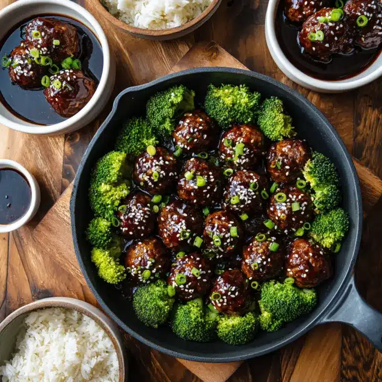 Sticky Mongolian Meatballs and Broccoli Recipe