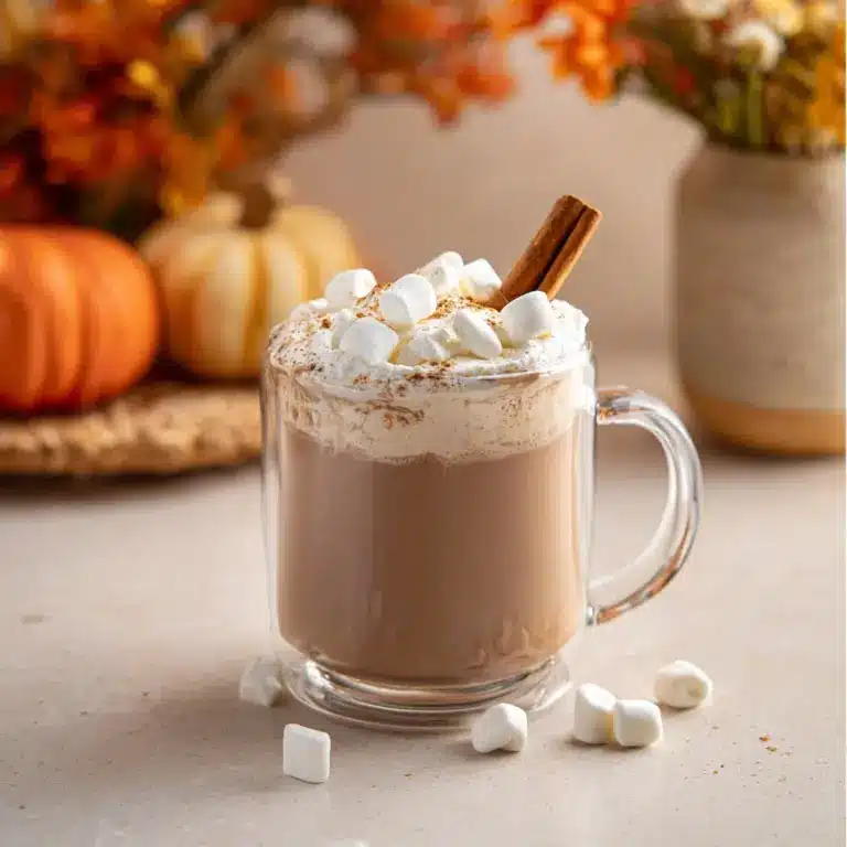 Pumpkin Spice White Hot Chocolate Fall Drink Recipe