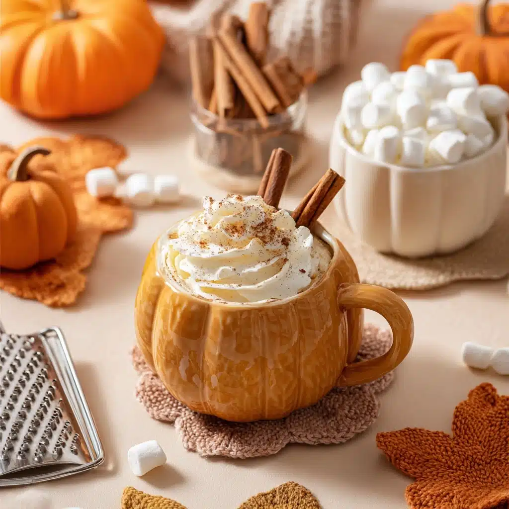 Pumpkin Spice White Hot Chocolate Fall Drink Recipe - Recipe Image